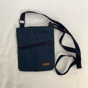 Eddie Bauer Crossbody Bag With Adjustable Strap Navy Blue Three Compartments